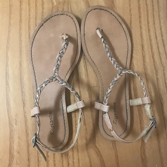 [Zigi Soho] Beige Chain Braided Sandals - Picture 3 of 6